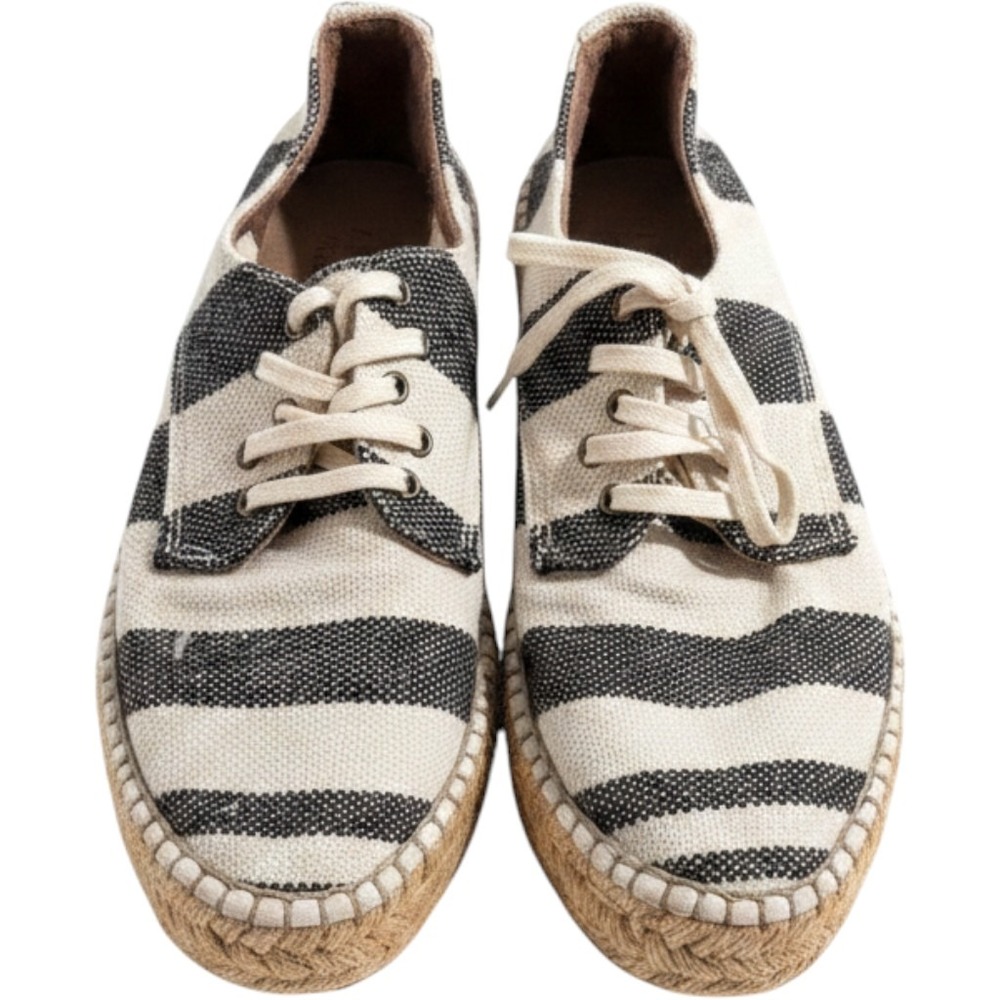 Y2K Espadrilles Striped Coastal Nautical Mediterranean French Girl 39 or 8.5/9